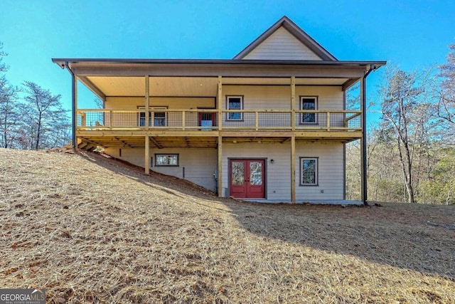 view of front facade featuring french doors