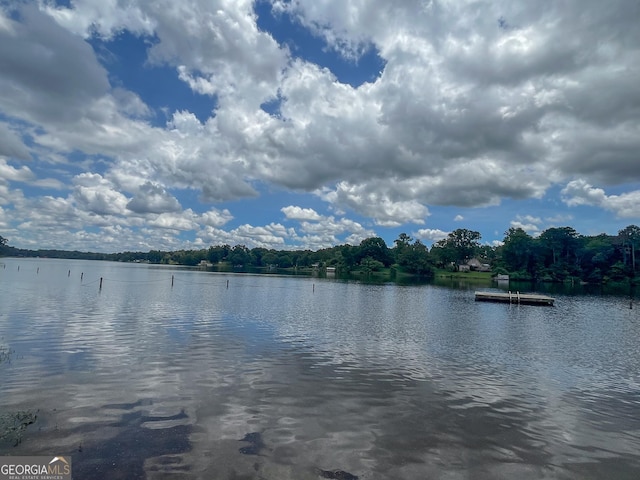 property view of water featuring a dock