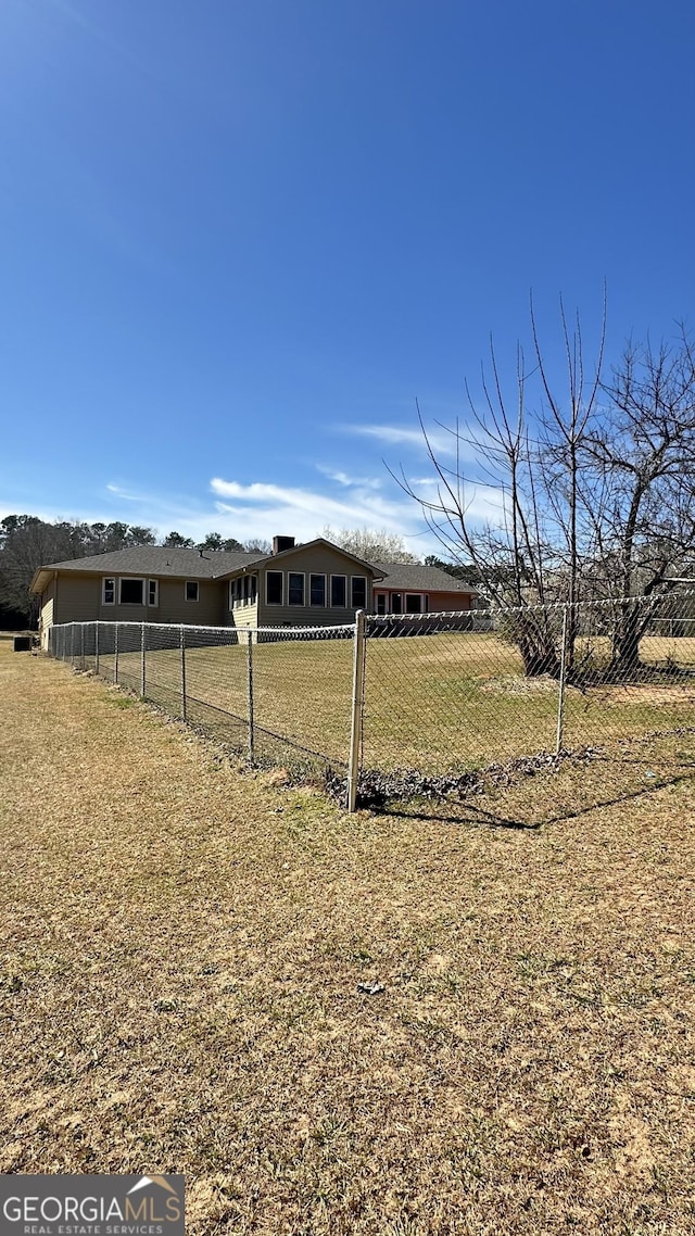 view of yard with fence