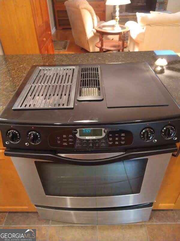 interior details with stainless steel stove