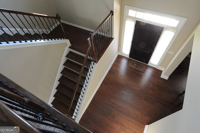 foyer featuring hardwood / wood-style floors