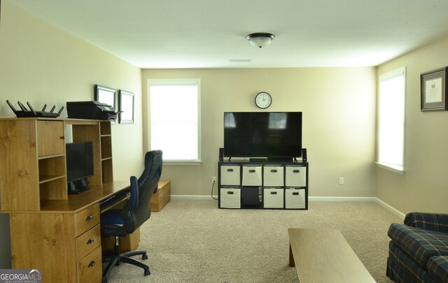 view of carpeted office