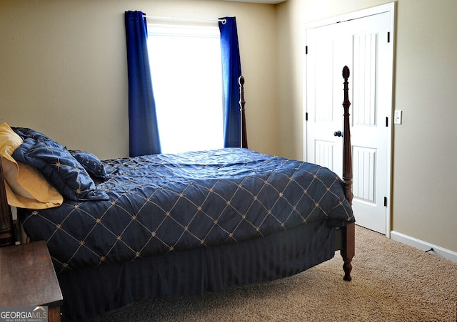 view of carpeted bedroom