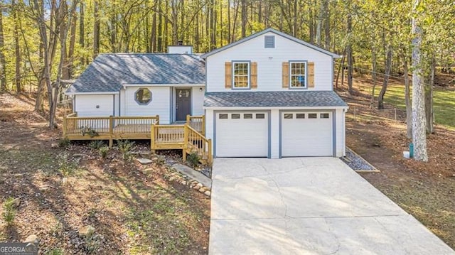 view of front of home with a garage