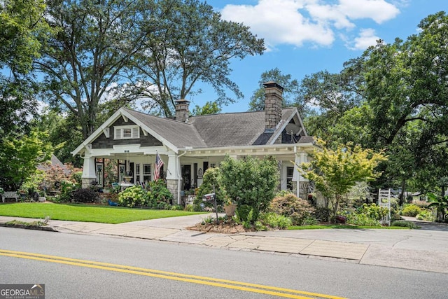 craftsman house featuring covered porch