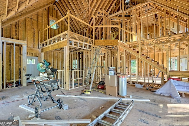 misc room featuring high vaulted ceiling