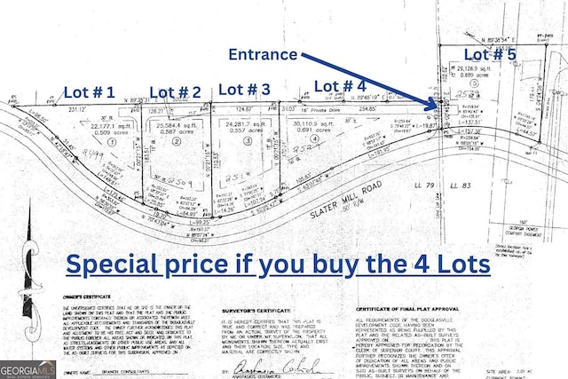 2509 Slater Mill Rd, Douglasville GA, 30135 land for sale