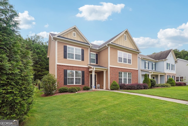 view of front facade featuring a front yard