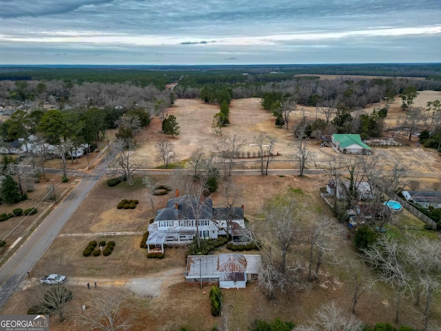 bird's eye view with a rural view