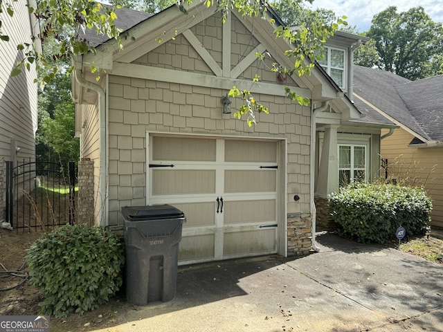 view of outbuilding featuring a garage