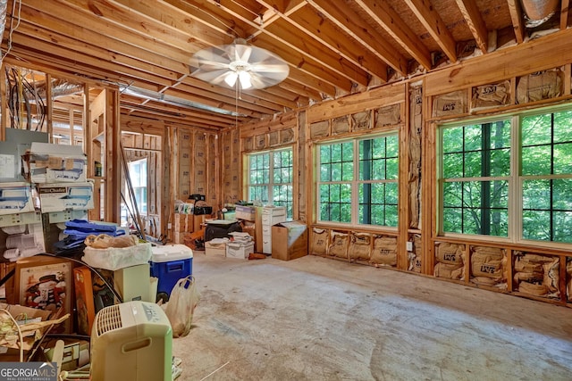 miscellaneous room with ceiling fan