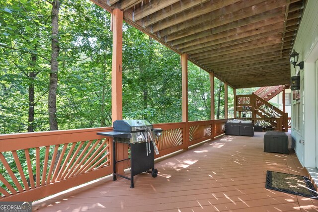 deck with area for grilling