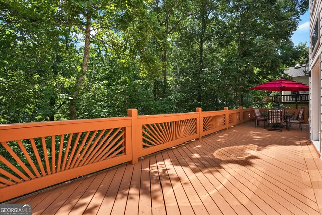 view of wooden deck