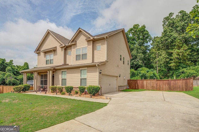445 Brickstone Way, Covington, GA 30016 - craftsman-style house with a garage, covered porch, and driveway