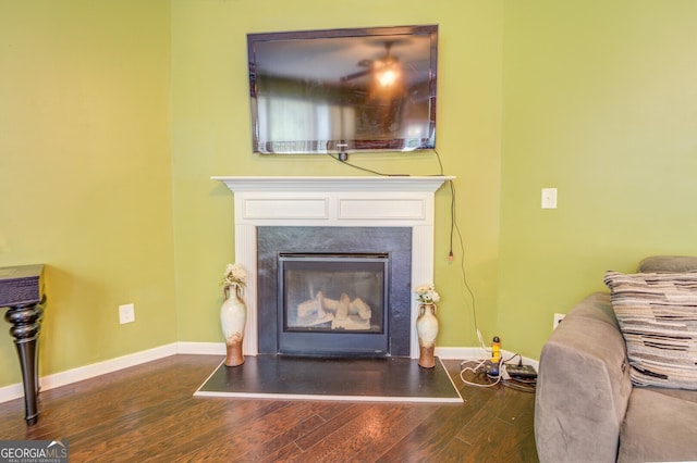 living room featuring hardwood / wood-style floors