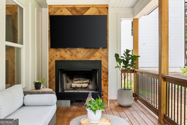 living room featuring wood-type flooring