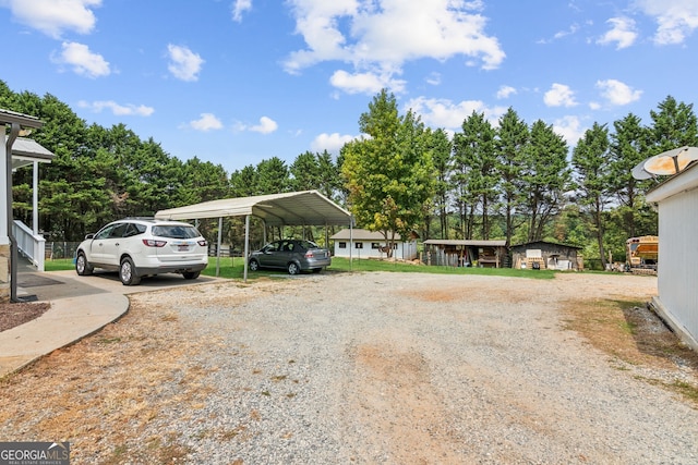 exterior space with a carport