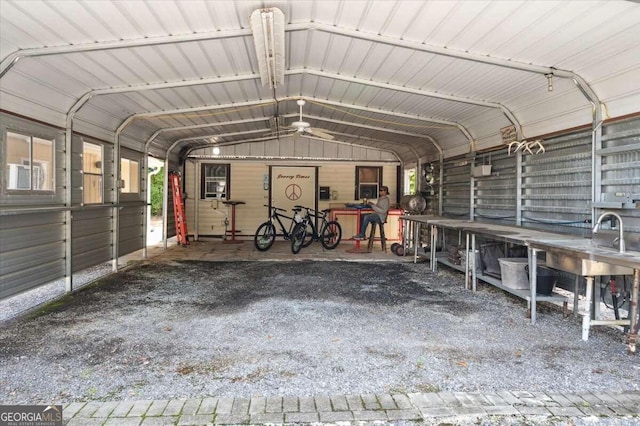 exterior space with a carport