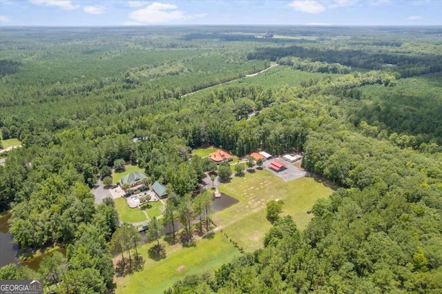 bird's eye view with a forest view