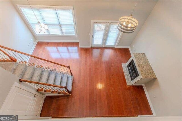 entryway with wood-type flooring