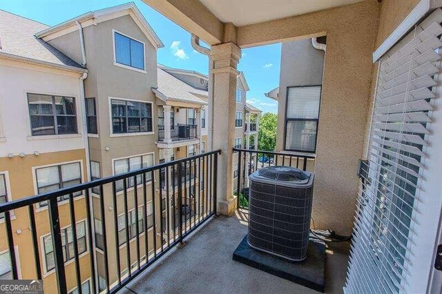 balcony with cooling unit