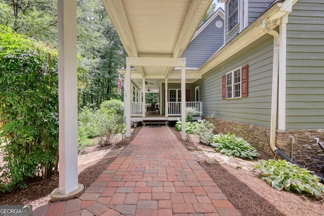 view of patio / terrace with a porch