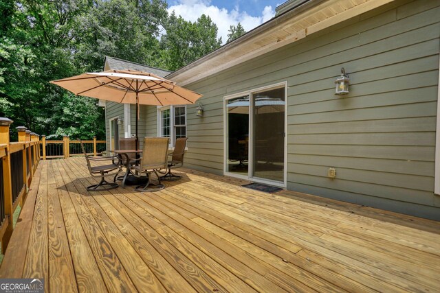 view of wooden deck