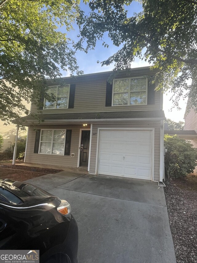 view of front facade with a garage