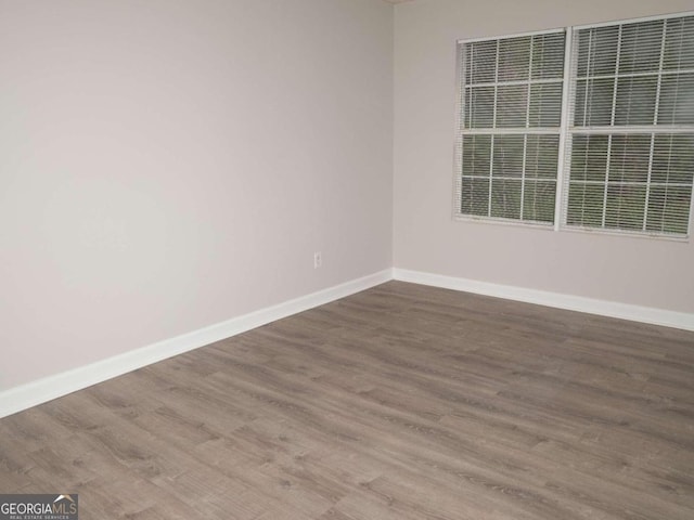 spare room featuring wood-type flooring