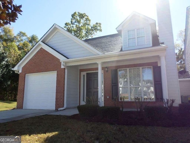 view of front of home with a garage