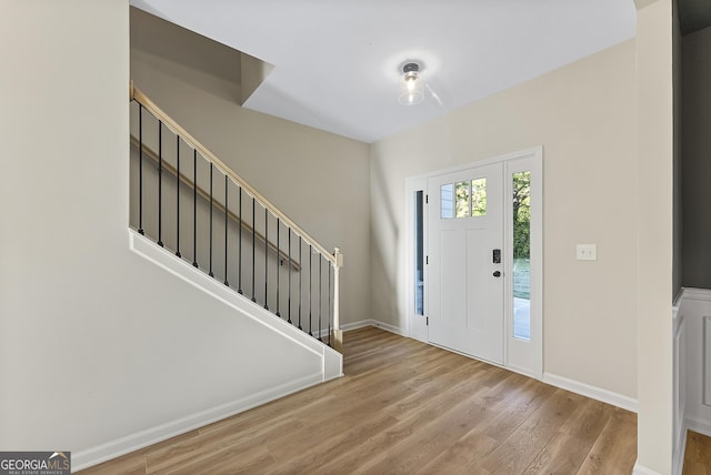 entryway featuring light wood-type flooring