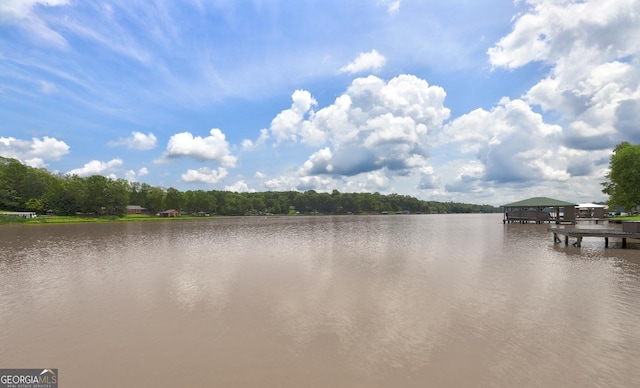 water view with a boat dock