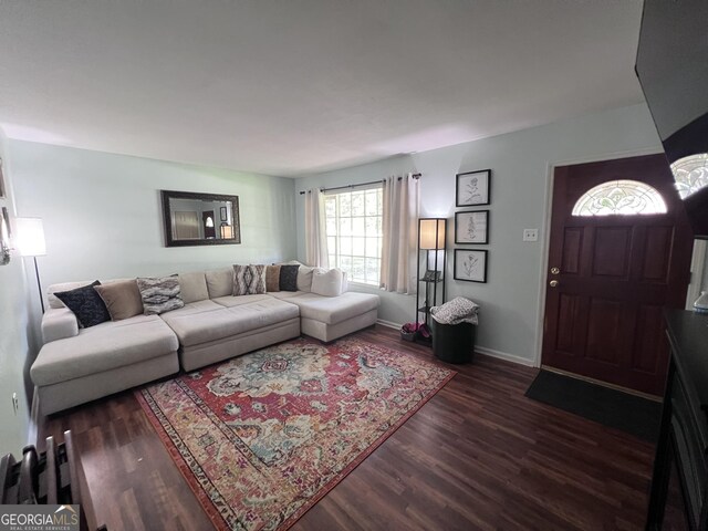 living room featuring hardwood / wood-style flooring