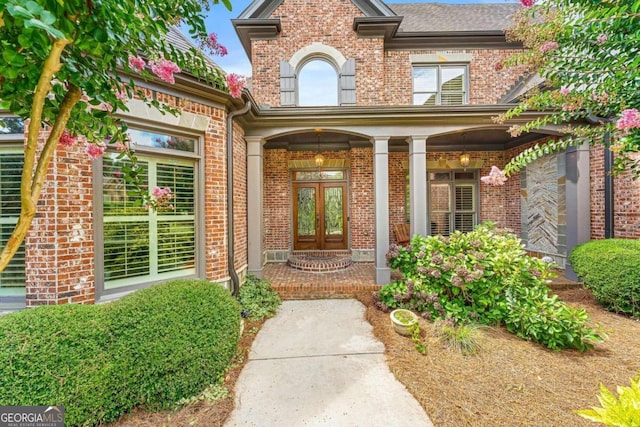 doorway to property with french doors