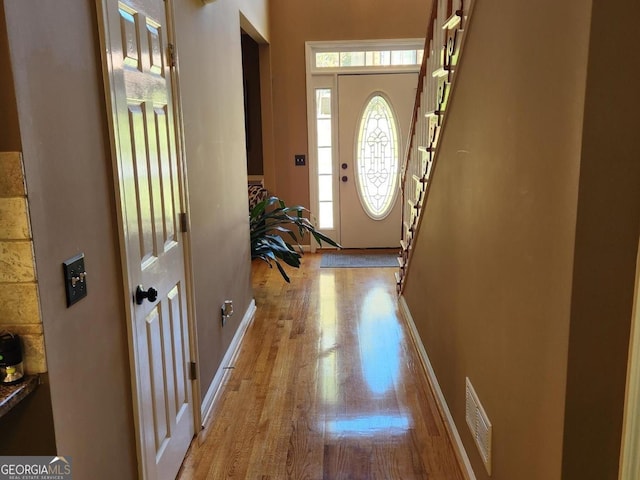 entryway featuring light hardwood / wood-style floors