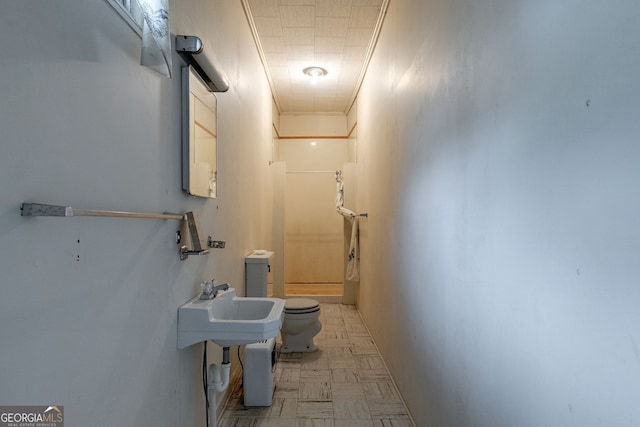 99 W Main St, Gibson, GA 30810 - hall with light floors and a sink