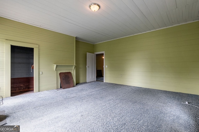 99 W Main St, Gibson, GA 30810 - unfurnished living room featuring carpet and wooden walls