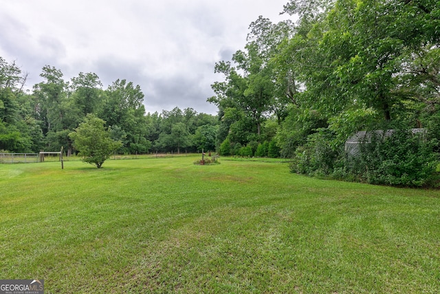 99 W Main St, Gibson, GA 30810 - view of yard featuring a forest view