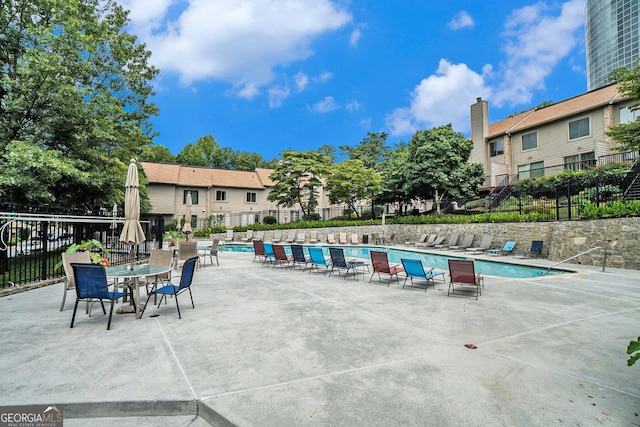 view of pool with a patio