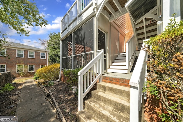 view of home's exterior with stairs