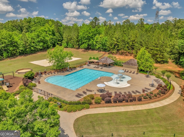615 Forest Pointe Dr, Forsyth, GA 31029 - community pool featuring a gazebo and a patio