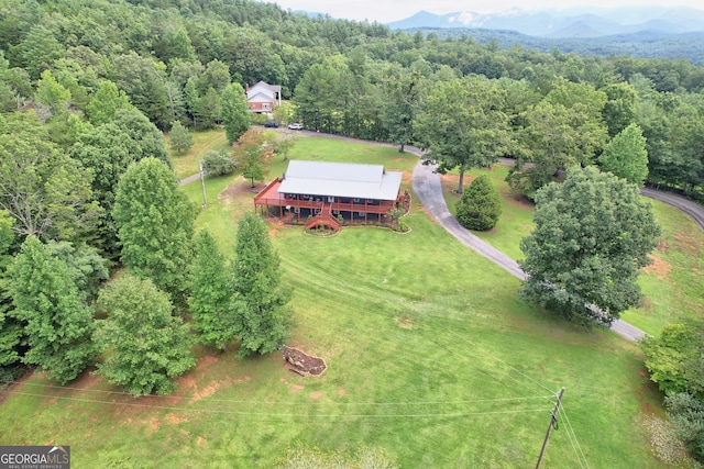 bird's eye view featuring a mountain view