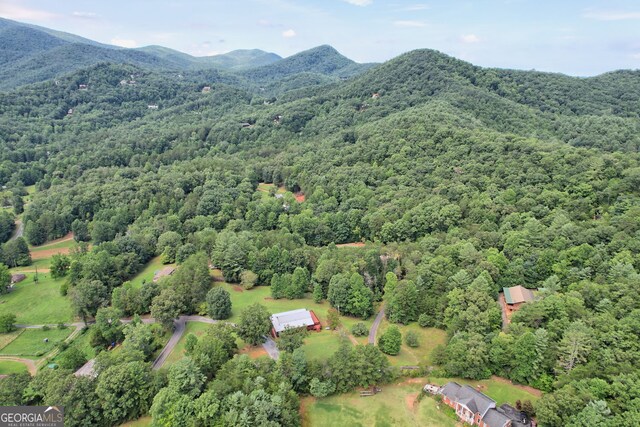 aerial view with a mountain view