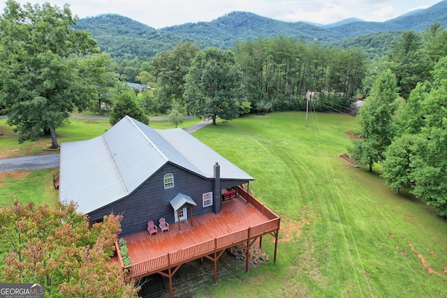 bird's eye view with a mountain view