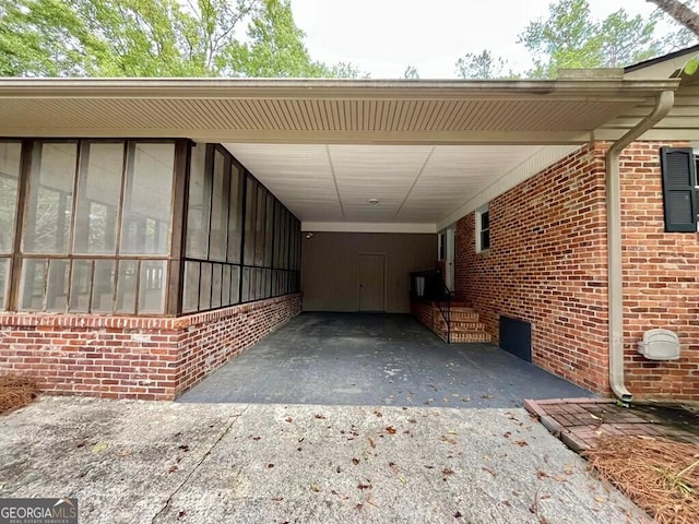 view of property exterior with a carport