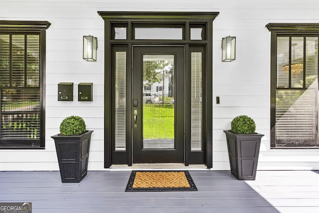 view of doorway to property