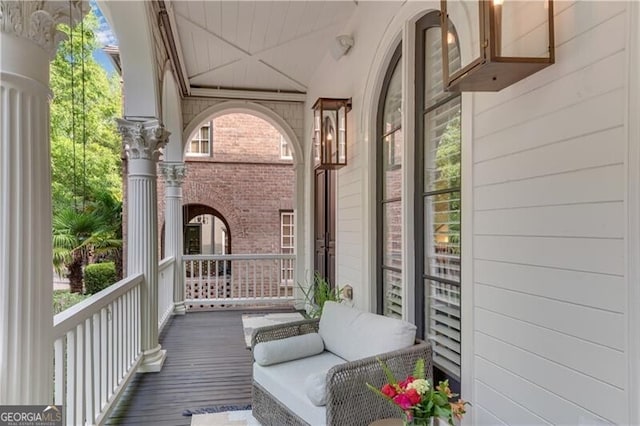 balcony with covered porch