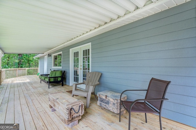 deck with french doors