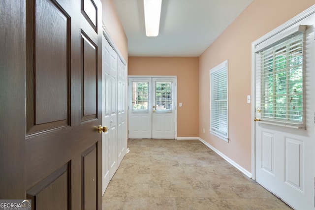 entryway with baseboards