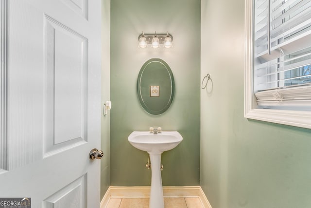 bathroom featuring tile patterned flooring